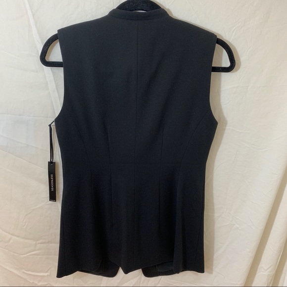 White House Black Market Sz 2 Petite Black Vest - Picture 2 of 8
